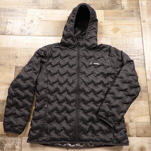 Columbia Omni-Heat Hooded Down Jacket Women’s 1X Black Insulated Puffer Coat